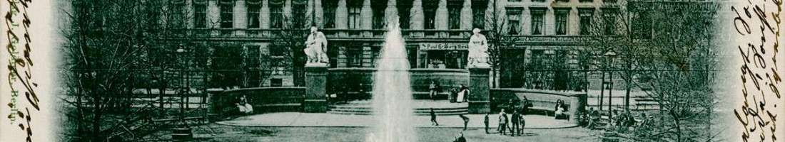 Der Andreasplatz als Postkartenmotiv 1899 Bildquelle: FHXB-Museum /