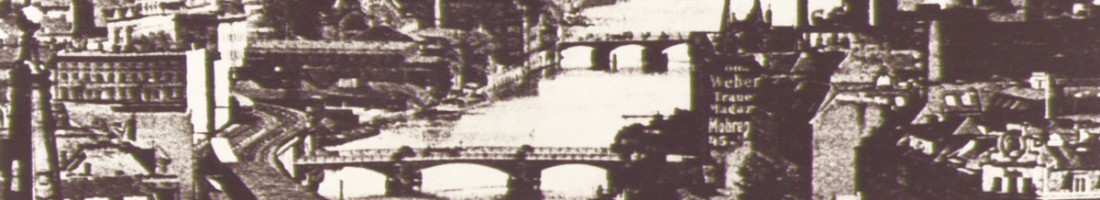 Um 1930. Die Brücken als Verbindungsglieder zwischen den Industriegebieten Mühlenstraße und Köpenickerstraße / Quelle: FHXB-Museum /