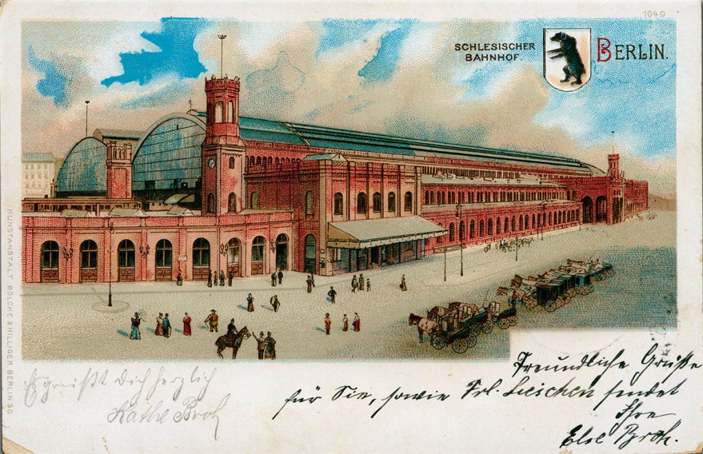Postkarte mit Motiv vom Schlesischen Bahnhof