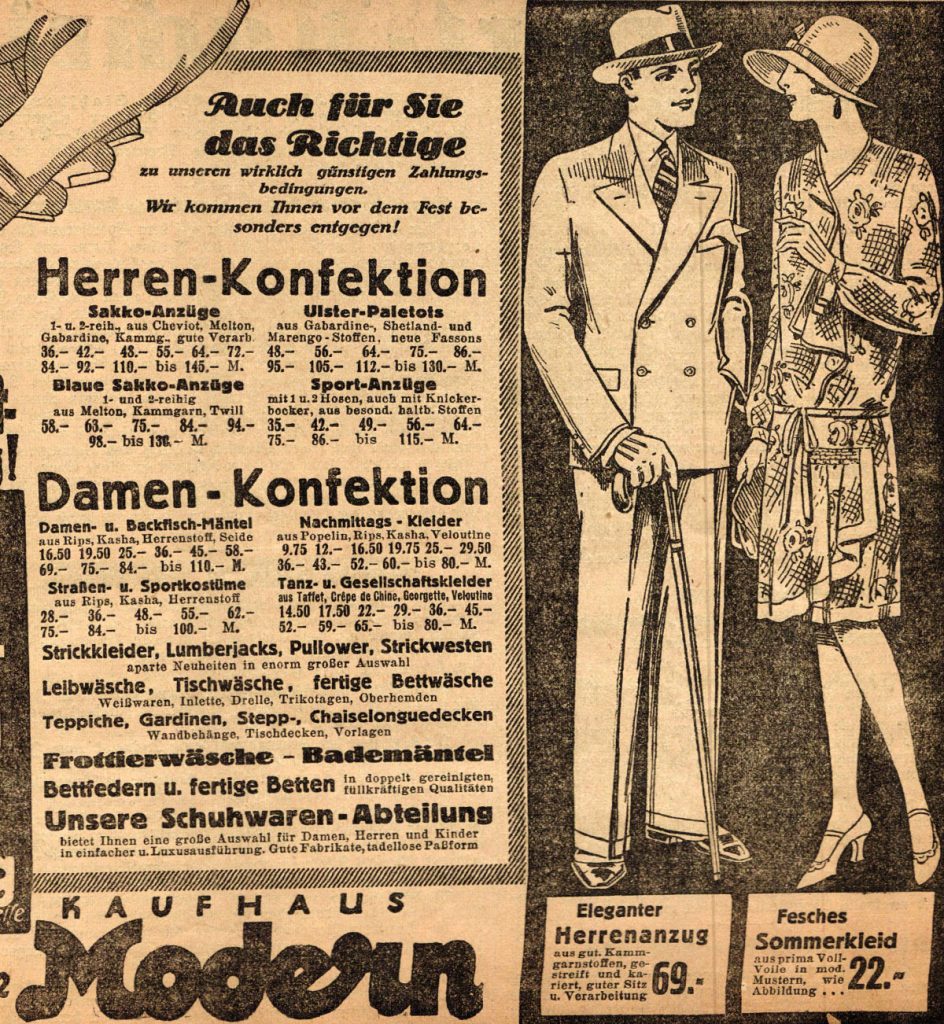 Quelle: Anzeige in der Berliner Morgenpost, Juni 1928