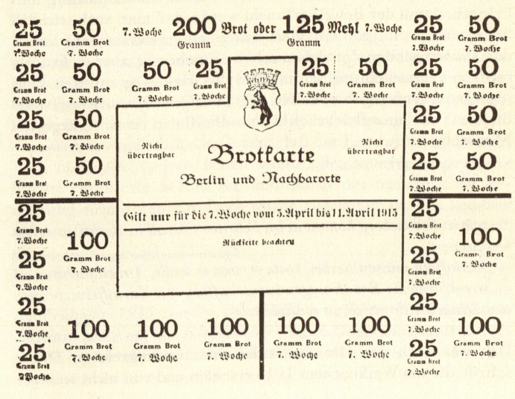 Brotkarte für Berlin und Nachbarorte | Quelle: Bäckerhandbuch 1918