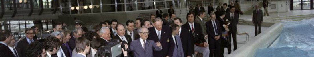 Eröffnung des SEZ mit Erich Honecker und Erhardt Gißke Foto: Bundesarchiv Berlin