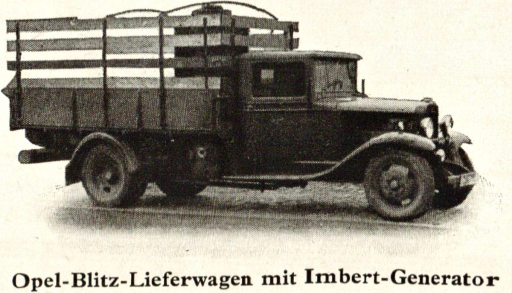 Opel-Blitz-Lieferwagen mit Imbert-Generator | Quelle: Katalog Imbert 1939