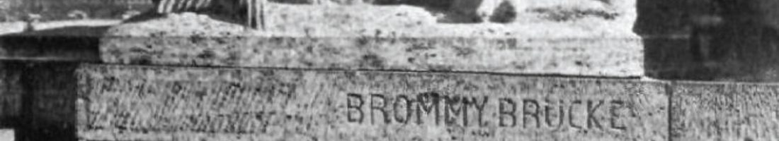Detail (Brückenskulptur) um 1911 der mittlerweile verschwundenen Brommybrücke| Quelle: Bauzeitschrift