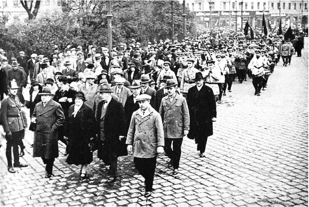 Demonstration des SPD Kreisverbandes Friedrichshain| Quelle: Postkarte